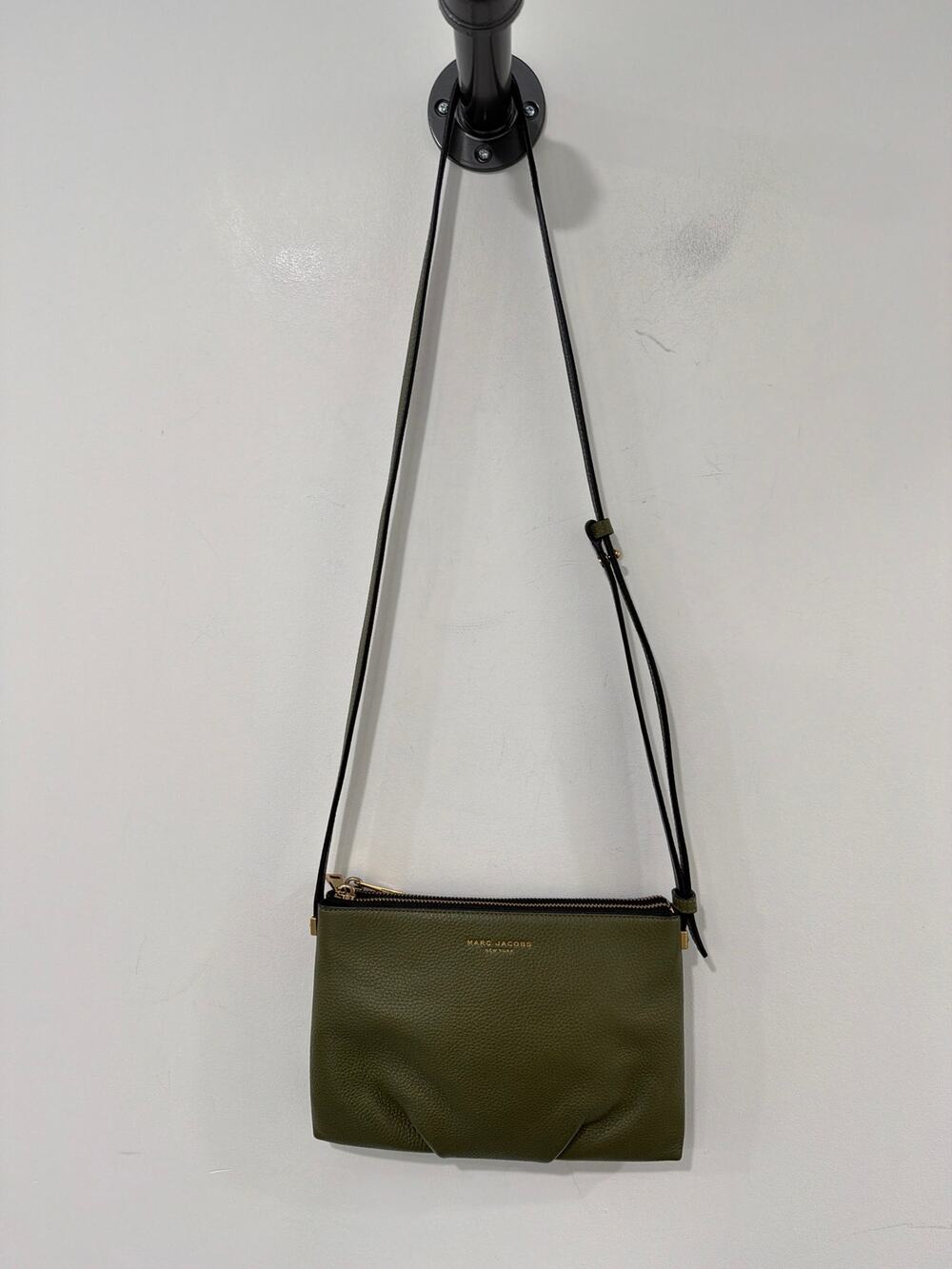 Marc Jacobs Leather Crossbody Bag Green Black Two Tone